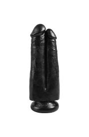 TWO COCKS ONE HOLE 20CM - NEGRO